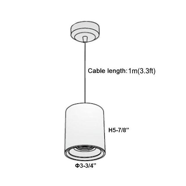 Master B Round ETL Pendant White+Black